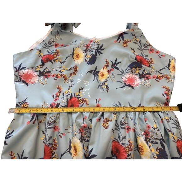 Floral Tropical Boho  Dress Spring Summer Tie Sleeve Size Large - Picture 7 of 8